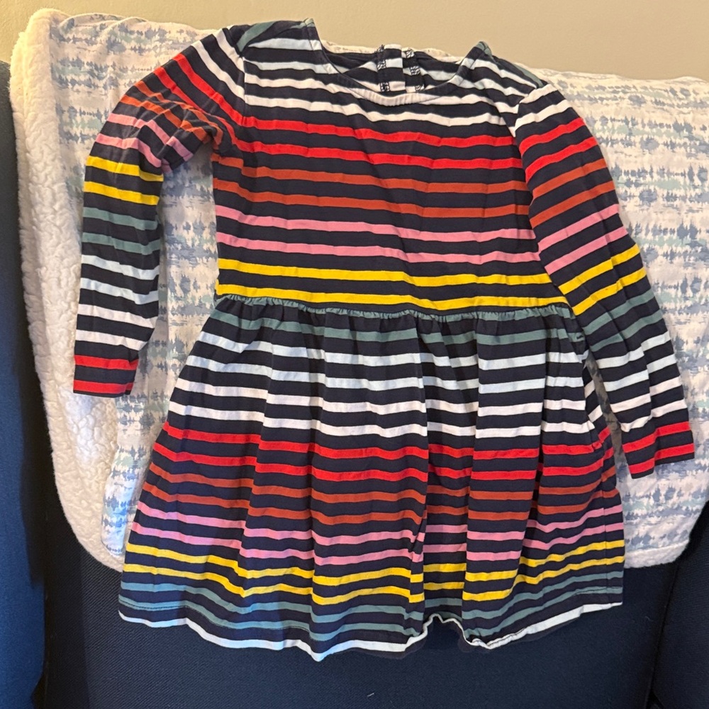 Primary Striped Cotton long sleeved dress